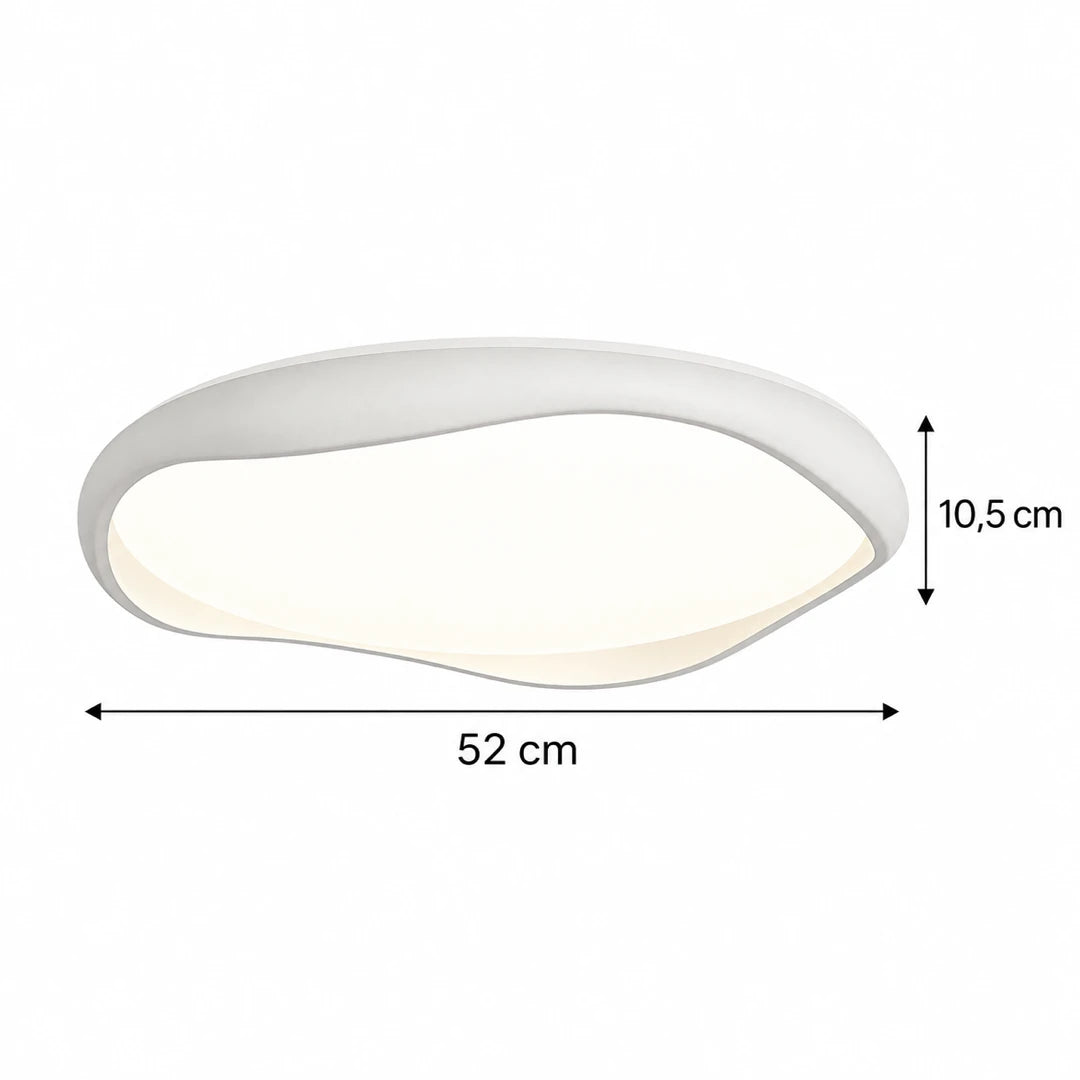 Medidas do Plafon LED Auri Branco: 52 cm por 10,5 cm