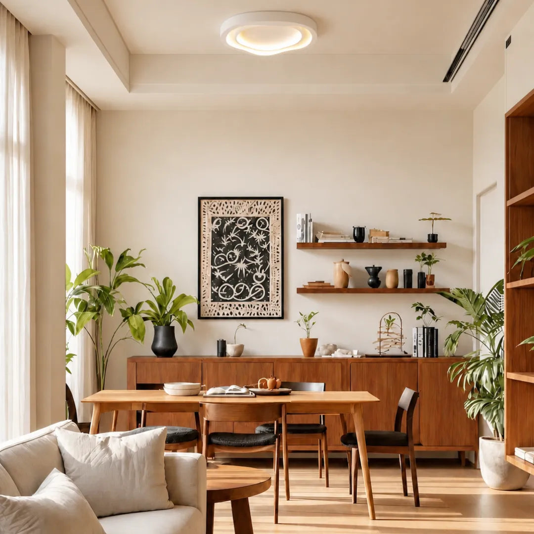 Controle remoto que acompanha o plafon Vireo permitindo ajuste de brilho e temperatura de cor — Plafon lustre LED branco Art Déco redondo Vireo — Tonzi