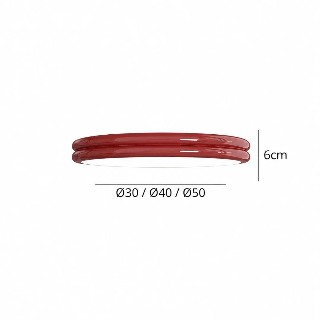 Dimensões do Plafon lustre duplo LED Art Déco vermelho Nuvia — Tonzi